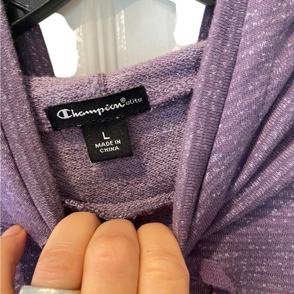 Champion Striped Purple Hoodie Women’s Size L Athletic Casual - Picture 5 of 8